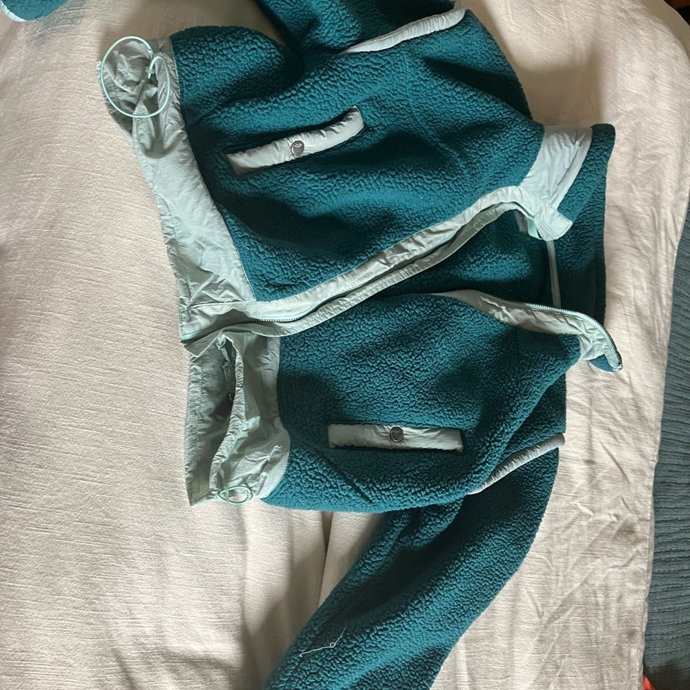 Teal Fleece Free People jacket